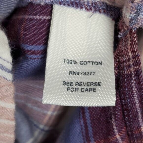 Mudd Juniors Medium Plaid Button Front LS Top - Picture 4 of 5